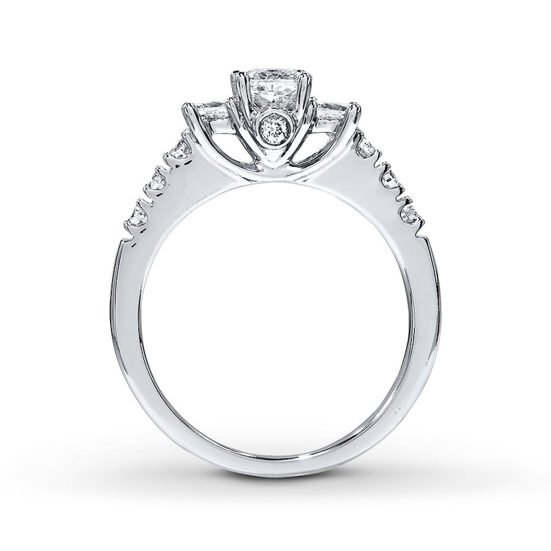 Main Image 2 of Previously Owned THE LEO Engagement Ring 7/8 ct tw Princess & Round-cut Diamonds 14K White Gold - Size 4