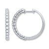 Thumbnail Image 1 of Previously Owned Diamond Hoop Earrings 1 ct tw Round-cut 14K White Gold