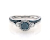 Thumbnail Image 0 of Previously Owned Blue & White Diamonds 5/8 ct tw Bridal Set 14K White Gold