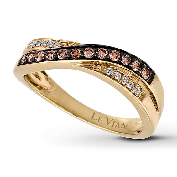 Previously Owned Le Vian Chocolate Diamond Ring 1/4 ct tw Round-cut 14K Honey Gold - Size 10.25