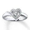 Thumbnail Image 0 of Previously Owned Heart Promise Ring 1/10 ct tw Diamonds Sterling Silver - Size 11