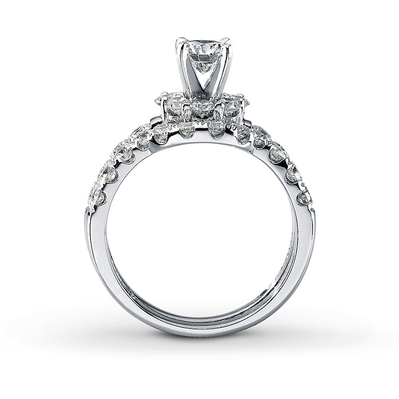 Main Image 2 of Previously Owned THE LEO Diamond Bridal Set 2 ct tw Round-cut 14K White Gold - Size 4.5