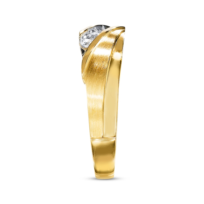 Main Image 2 of Previously Owned Men's Wedding Band 1/4 ct tw Diamonds 10K Yellow Gold