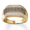 Thumbnail Image 1 of Previously Owned Men's Diamond Band 1 ct tw White & Brown 10K Yellow Gold