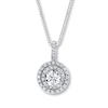 Thumbnail Image 1 of Previously Owned Diamond Necklace 3/4 ct tw Round-cut 14K White Gold