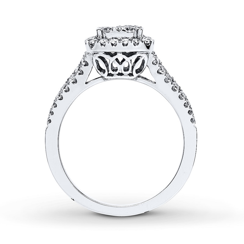 Main Image 2 of Previously Owned Engagement Ring 1 ct tw Round-cut Diamonds 14K White Gold