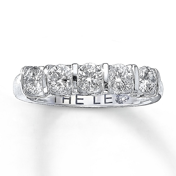 Previously Owned THE LEO Diamond Anniversary Band ct tw Round-cut 14K White Gold