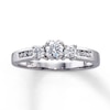 Thumbnail Image 0 of Previously Owned Engagement Ring 1/2 ct tw Round-cut Diamonds 14K White Gold - Size 8.5