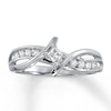Thumbnail Image 0 of Previously Owned Previously Owned Promise Ring 1/4 ct tw Princess & Round-cut 10K White Gold - Size 4.25