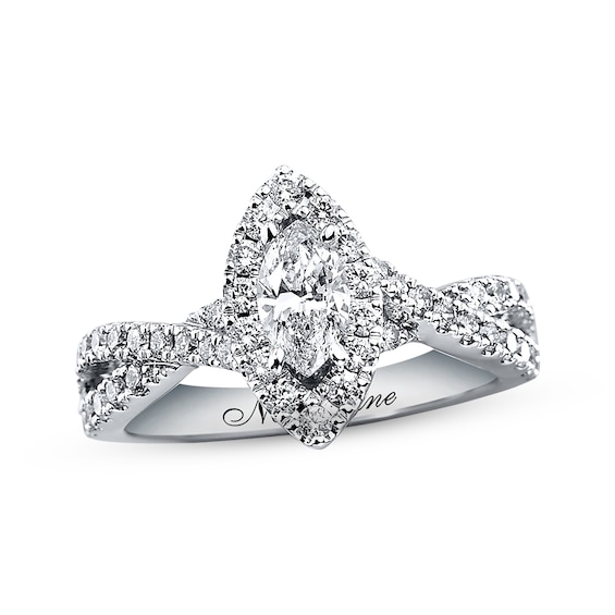 Previously Owned Neil Lane Diamond Engagement Ring 1 ct tw Marquise & Round-cut 14K White Gold