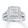 Thumbnail Image 0 of Previously Owned Diamond Engagement Ring 3 ct tw Princess & Round-cut 14K White Gold - Size 10