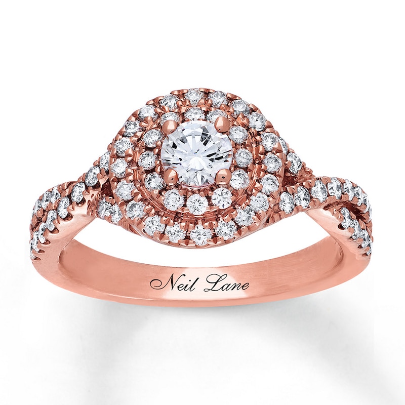 Main Image 1 of Previously Owned Neil Lane Engagement Ring 7/8 ct tw Round-cut 14K Rose Gold