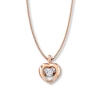 Thumbnail Image 1 of Previously Owned Petite Diamond Heart Necklace 10K Rose Gold