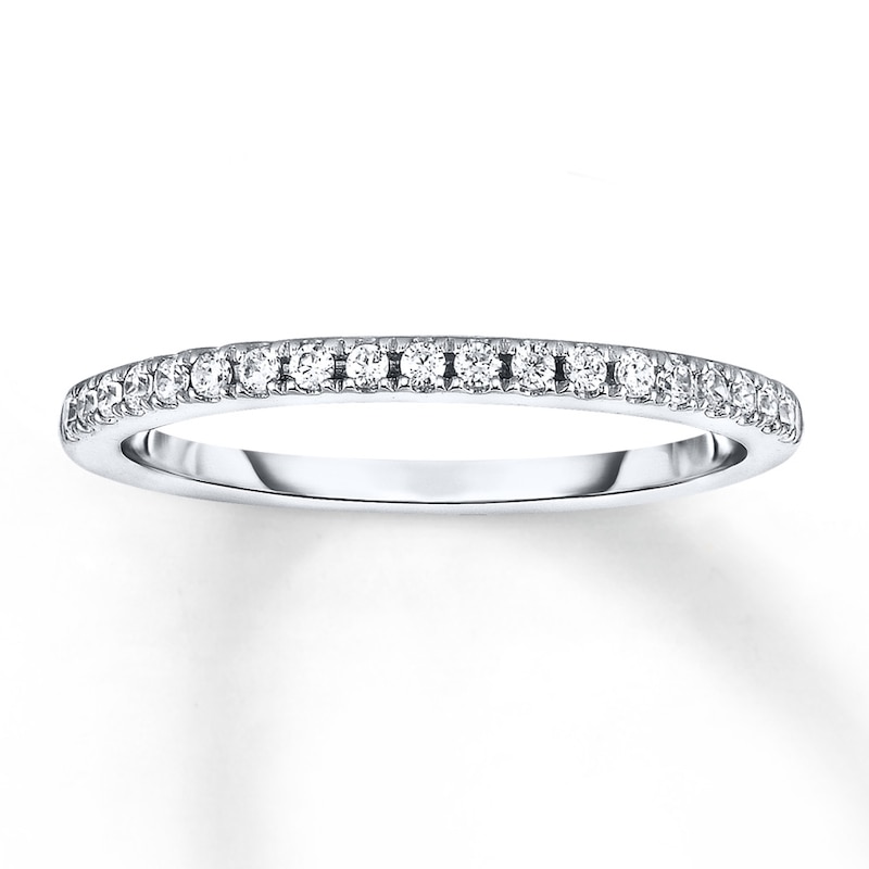 Main Image 1 of Previously Owned Wedding Band 1/6 ct tw Diamonds 14K White Gold