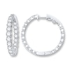 Thumbnail Image 1 of Previously Owned Diamond Hoop Earrings 5 ct tw Round-cut 14K White Gold