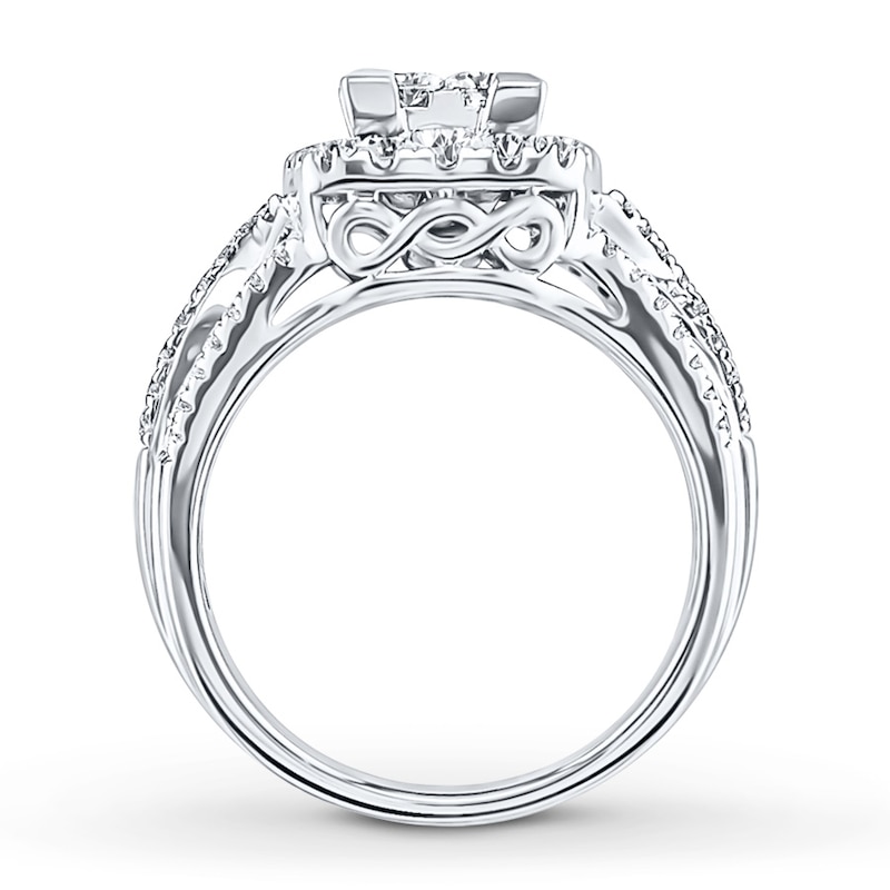 Main Image 2 of Previously Owned Diamond Engagement Ring 1-3/8 ct tw Princess-cut 14K White Gold