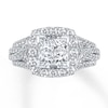 Thumbnail Image 4 of Previously Owned Diamond Engagement Ring 1-3/8 ct tw Princess-cut 14K White Gold