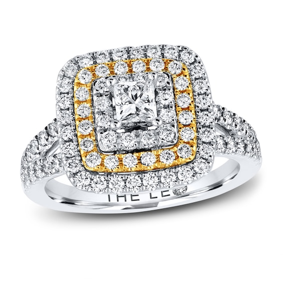 Previously Owned THE LEO Diamond Ring 1-1/8 ct tw Princess & Round-cut 14K Two-Tone Gold