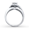 Thumbnail Image 1 of Previously Owned Ring 1 ct tw Round & Baguette-cut Diamonds 14K White Gold