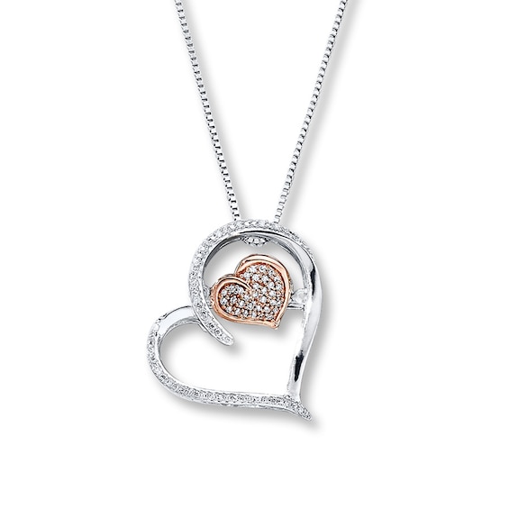 Previously Owned Unstoppable Love 1/10 cttw Round-cut Sterling Silver & 10K Rose Gold