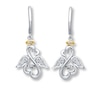 Thumbnail Image 0 of Previously Owned Open Hearts Rhythm Diamond Earrings Sterling Silver & 10K Yellow Gold