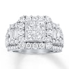 Thumbnail Image 1 of Previously Owned Diamond Ring 3-1/2 ct tw Princess, Baguette & Round-cut 14K White Gold