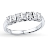 Thumbnail Image 1 of Previously Owned Diamond Anniversary Band 1/2 ct tw Baguette & Round-cut 10K White Gold