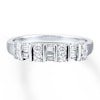 Thumbnail Image 4 of Previously Owned Diamond Anniversary Band 1/2 ct tw Baguette & Round-cut 10K White Gold