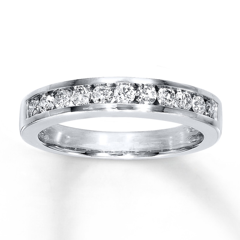 Main Image 1 of Previously Owned Diamond Wedding Band 1/2 ct tw Round-cut 14K White Gold