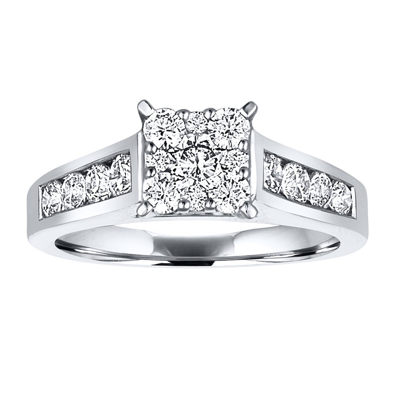 Main Image 1 of Previously Owned Diamond Ring 1 ct tw Round-cut 14K White Gold