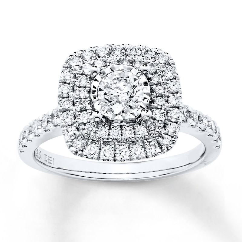 Main Image 1 of Previously Owned Diamond Engagement Ring 1 ct tw Round-cut 14K White Gold