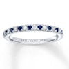 Thumbnail Image 0 of Previously Owned Sapphire & Diamond Wedding Band 1/8 ct tw Round-cut 14K White Gold Band