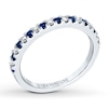 Thumbnail Image 2 of Previously Owned Sapphire & Diamond Wedding Band 1/8 ct tw Round-cut 14K White Gold Band
