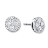 Thumbnail Image 1 of Previously Owned Diamond Stud Earrings 7/8 ct tw Round-cut 14K White Gold