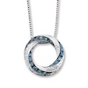 Thumbnail Image 0 of Previously Owned Blue/White Diamonds 1/5 Carat tw Sterling Silver Necklace