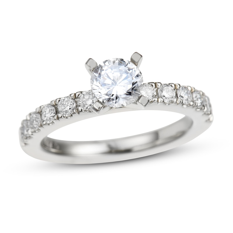 Main Image 1 of Previously Owned Diamond Engagement Ring 1-1/8 ct tw Round-cut 14K White Gold