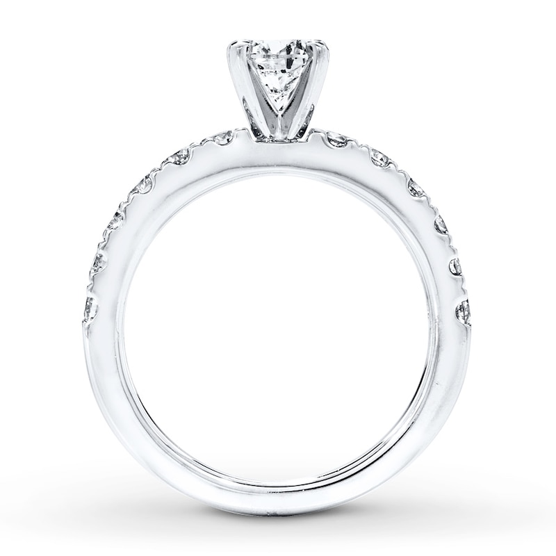 Main Image 2 of Previously Owned Diamond Engagement Ring 1-1/8 ct tw Round-cut 14K White Gold