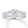 Thumbnail Image 1 of Previously Owned Diamond Enhancer Ring 1/4 ct tw Round-cut 14K White Gold - Size 3.25