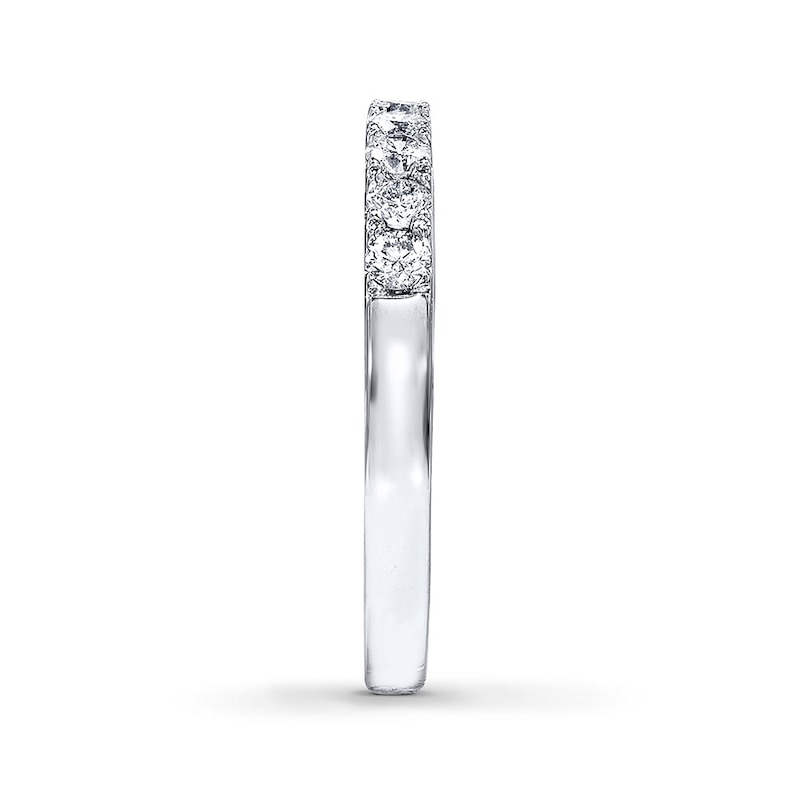Previously Owned THE LEO Diamond 3/8 ctt w Anniversary Ring Round-cut 14K White Gold - Size 5