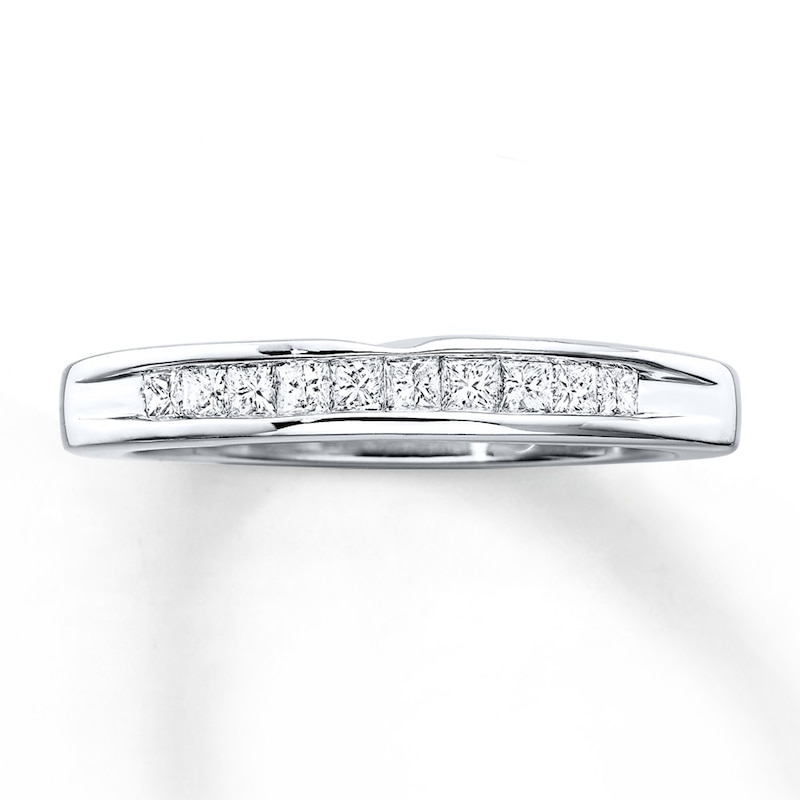 Previously Owned Diamond Wedding Band 1/4 ct tw Princess-cut 14K White Gold - Size 8.75