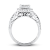 Thumbnail Image 2 of Previously Owned Diamond Engagement Ring 1 ct tw Princess & Round-cut 14K White Gold - Size 10