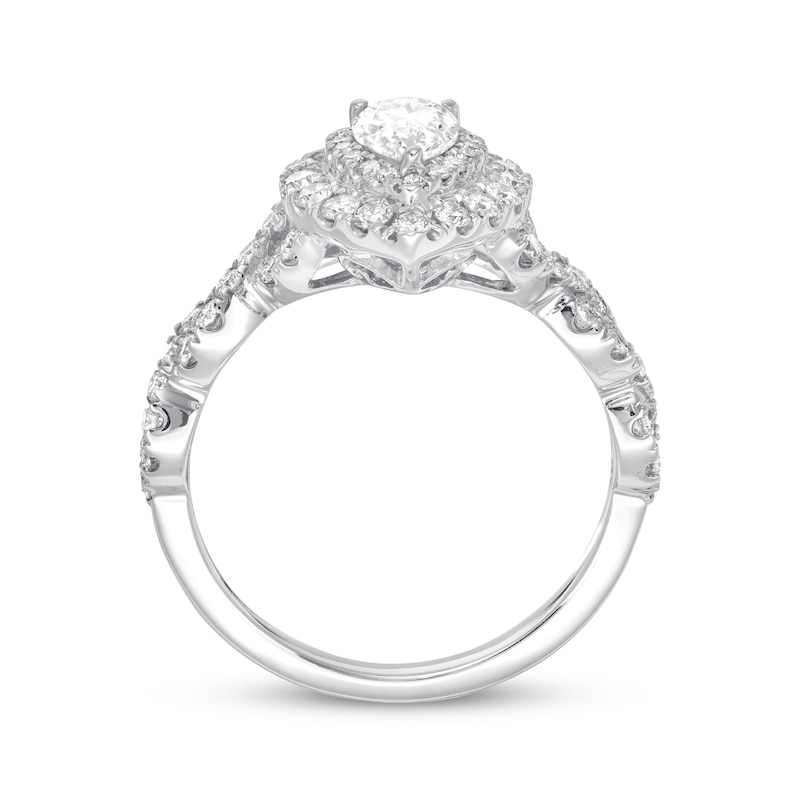 Main Image 3 of Previously Owned Neil Lane Engagement Ring 1-1/8 ct tw Pear & Round-cut Diamonds 14K White Gold - Size 9.75