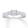 Thumbnail Image 0 of Previously Owned Memories Moments Magic 3-Stone Diamond Ring 1/2 ct tw Princess-cut 14K White Gold