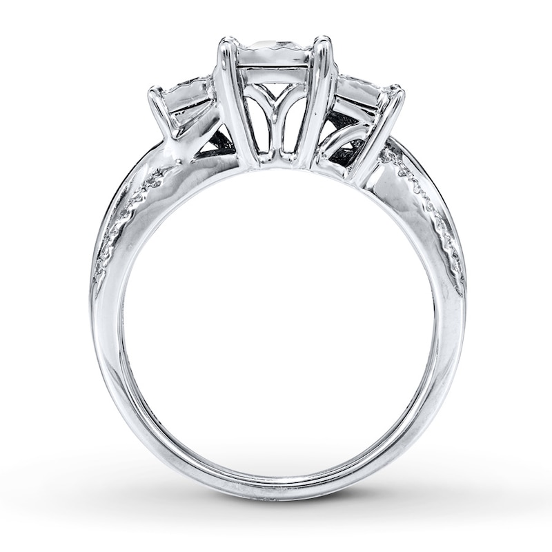 Main Image 2 of Previously Owned Diamond Ring 3/4 ct tw Princess & Round-cut  14K White Gold