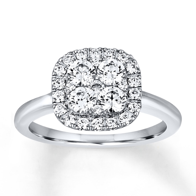 Main Image 1 of Previously Owned Diamond Engagement Ring 1 ct tw Round-cut 14K White Gold