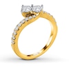 Thumbnail Image 1 of Previously Owned Ever Us Two-Stone Anniversary Ring 1 ct tw Round-cut Diamonds 14K Yellow Gold