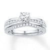 Thumbnail Image 1 of Previously Owned Diamond Bridal Set 7/8 ct tw Round-cut 14K White Gold