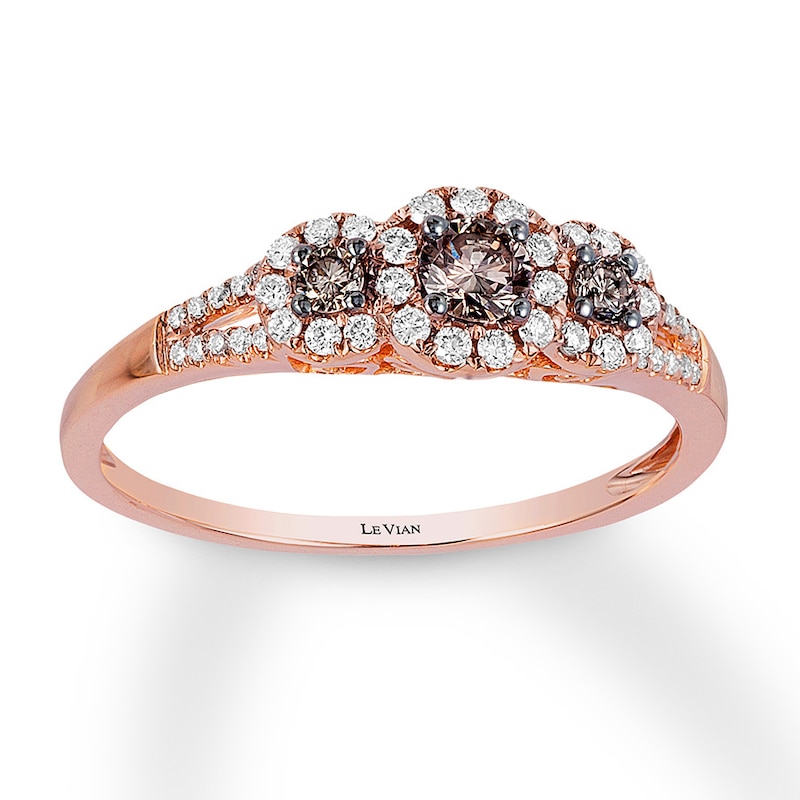 Previously Owned Le Vian Chocolate Diamond Ring 1/3 ct tw Round-cut 14K Strawberry Gold