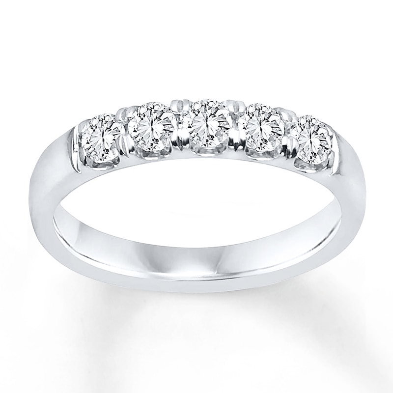 Main Image 1 of Previously Owned Diamond Anniversary Band 1/2 ct tw Round-cut 14K White Gold