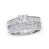 Thumbnail Image 1 of Previously Owned THE LEO Diamond Bridal Set 1-1/4 ct tw Princess & Round-Cut 14K White Gold/Platinum